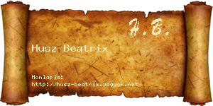 Husz Beatrix névjegykártya